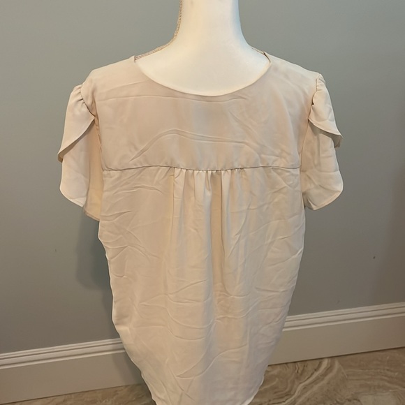 Loft White Ruffled Blouse - Picture 3 of 4